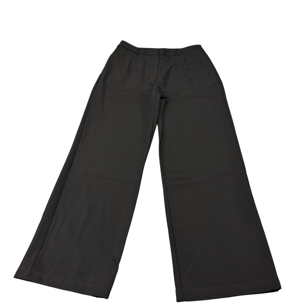 Commense Black Wide Leg Trousers High Rise Dress Pants Womens L‎ NEW